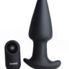 Rimmers Gyro-R Rechargeable Silicone Smooth Rimming Plug with Remote Control - Black