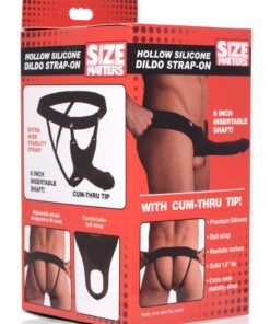 Size Matters Hollow Silicone Dildo Strap-On - Black
