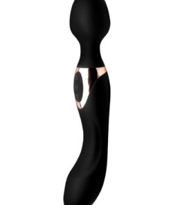 Wand Essentials Double Silicone Vibrating Wand Massager - Black