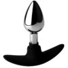 Master Series Dark Invader Metal and Silicone Anal Plug - Small - Silver