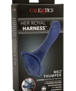 Her Royal Harness ME2 Thumper Strap-On with Silicone Rechargeable Dildo - Blue