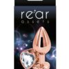 Rear Assets Rose Gold Heart Anal Plug - Medium - Clear