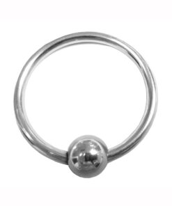 Rouge Stainless Steel Glans Ring with Ball Cock Ring - Silver