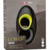 Link Up Edge Silicone Vibrating Cock Ring - Gray/Yellow