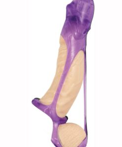 Great Extender Vibrating Sleeve Cock Ring and Ball Cradle - Purple