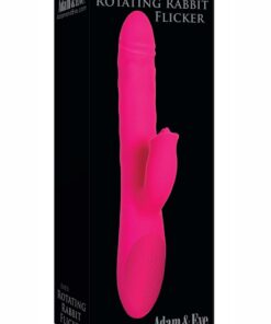 Adam and Eve Eve`s Rotating Rabbit Flicker Rechargeable Silicone Dual Stimulating Rabbit Vibrator - Pink