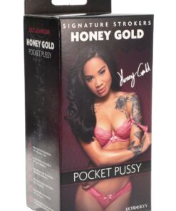 Signature Strokers Honey Gold Ultraskyn Pocket Masturbator - Pussy - Caramel