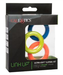 Link Up Ultra Soft Climax Silicone Cock Ring Set (3 Pieces) - Assorted Colors