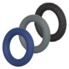 Link Up Ultra Soft Extreme Silicone Cock Ring Set (3 Pieces) - Black/Gray