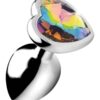 Booty Sparks Rainbow Prism Heart Anal Plug - Small