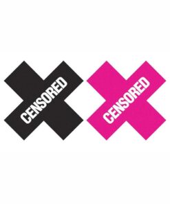 Peekaboo Censored Pasties - Black/Pink