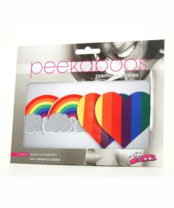 Peekaboo Pride Glitter Rainbows and Hearts Pasties - Rainbow