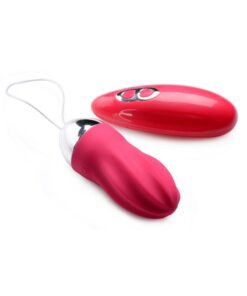 Frisky Raspberry Twirl 36x Swirled Silicone Rechargeable Vibrating Remote Control Egg - Magenta