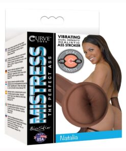 Mistress Natalia Vibrating BioSkin Dual Density Stroker - Ass - Chocolate