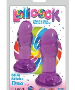 Lollicock Slim Sticks Duo Butt Plugs - Grape