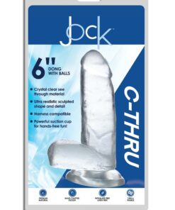 Jock C-Thru Realistic Dong with Balls 6in - Clear
