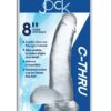 Jock C-Thru Realistic Dong with Balls 8in - Clear