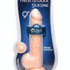 Fleshstixxx Silicone Bendable Dong with Balls 9in - Vanilla