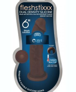 Fleshstixxx Dual Density Silicone Bendable Dong 6in - Chocolate