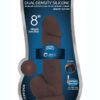 Fleshstixxx Dual Density Silicone Bendable Dong with Balls 8in - Chocolate
