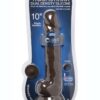 Fleshstixxx Dual Density Silicone Bendable Dong with Balls 10in - Chocolate