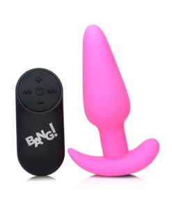 Bang! 21x Vibrating Silicone Rechargeable Butt Plug with Remote Control - Pink