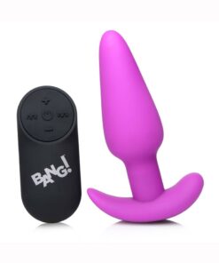 Bang! 21x Vibrating Silicone Rechargeable Butt Plug with Remote Control - Purple