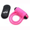 Bang! Silicone Rechargeable Cock Ring and Bullet with Remote Control - Pink