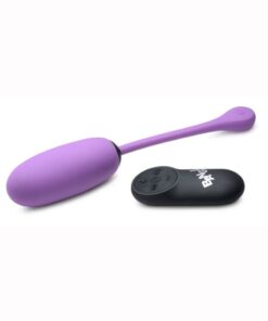 Bang! 28x Plush Silicone Rechargeable Egg with Remote Control - Purple