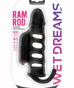 Wet Dreams Ram Rod Silicone Vibrating Penis Extender - Black