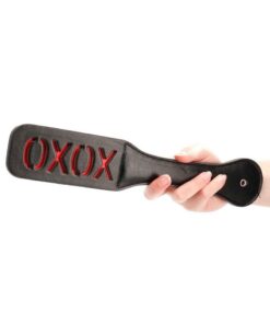 Ouch! Leather Paddle XOXO - Black