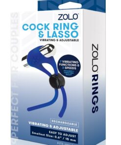 ZOLO Rechargeable Adjustable Silicone Cock Ring - Navy