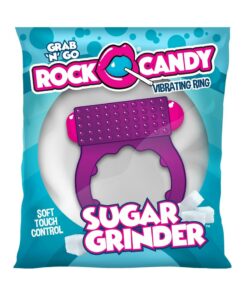 Rock Candy Sugar Grinder Vibrating Cock Ring - Purple