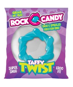Rock Candy Taffy Twist Cock Ring - Blue