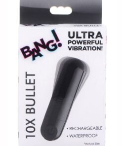 Bang! 10X Vibrating Metallic Rechargeable Bullet Vibrator - Black
