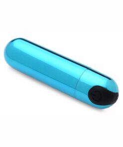Bang! 10X Vibrating Metallic Rechargeable Bullet Vibrator - Blue