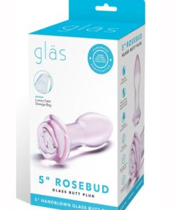 Glas Blossom Ring Glass Anal Plug - Pink