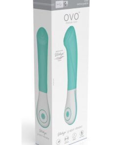 OVO Silkskyn Rechargeable Silicone G-Spot Vibrator - Aqua/White