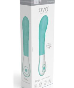 OVO Silkskyn Rechargeable Silicone Bumpy Vibrator - Aqua/White