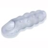 Invader Rippled Open-Ended Silicone Cocksheath Extender - Clear/Frost