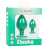 Cheeky Silicone Textured Anal Plugs Large/Small (Set of 2) - Green