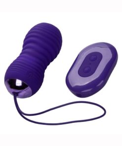 Slay #Thrustme Silicone Rechargeable Thrusting Rotating Vibrator with Remote - Purple