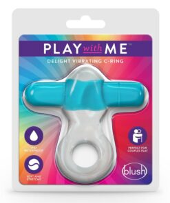 Play with Me Delight Vibrating Cock Ring - Blue