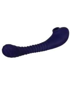 Bendable Sucker Dual End Silicone Rechargeable Vibrator - Purple