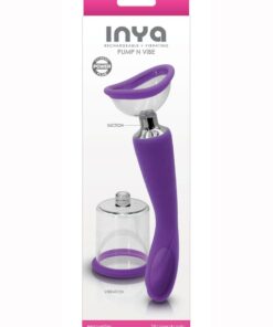 Inya Silicone Rechargeable Pump and Vibrator - Purple