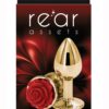 Rear Assets Rose Aluminum Anal Plug - Small - Red/Gold