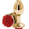Rear Assets Rose Aluminum Anal Plug - Small - Red/Gold