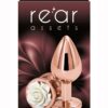 Rear Assets Rose Aluminum Anal Plug - Medium - White/Rose Gold