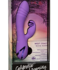 California Dreaming West Coast Wave Rider Silicone Rechargeable Rabbit Vibrator - Purple