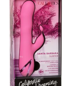 California Dreaming Santa Barbara Surfer Silicone Rechargeable Rabbit Vibrator - Pink